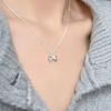 Silver Color Smooth Bow Pendant Necklace Women'S Collar Chain Minimalist Neck Chain Birthday Gift Light Luxury Jewelry