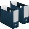 KOKUYO File Box NEOS A4 Set of 2 Navy A4-NELF-DBX2