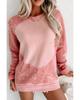 Bleached Round Neck Pullover Sweatshirt