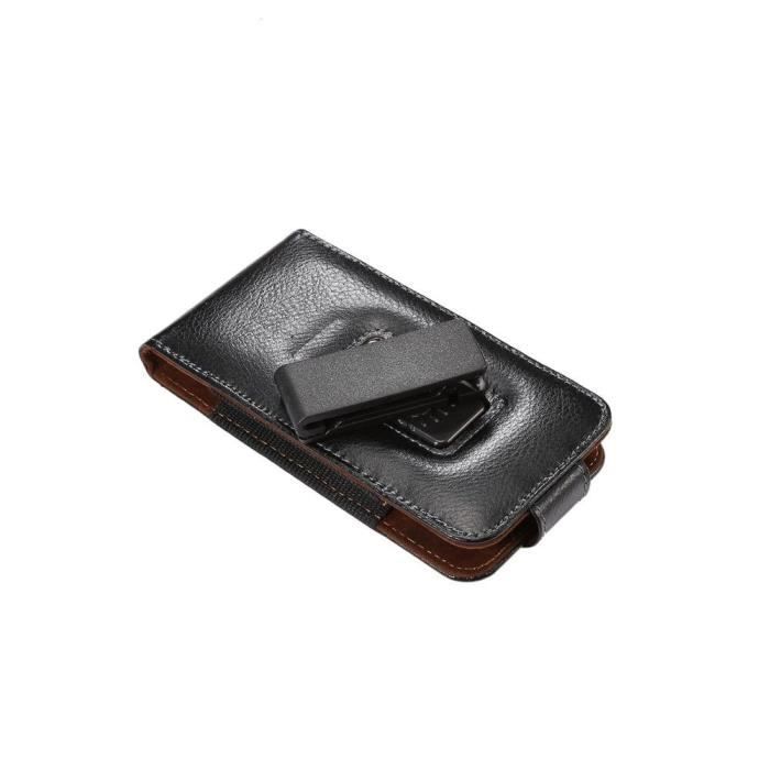 Housse Clip Ceinture Rotatif 360 Étui En Cuir Véritable Authentique Fermeture Magnétique Pour LG Optimus G E970 > Noir
