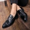 Men Dress Shoes Luxury Italian Style Pointed Toe Formal Wedding Party Casual Lace-Up Business Genuine Leather Man Shoes K3