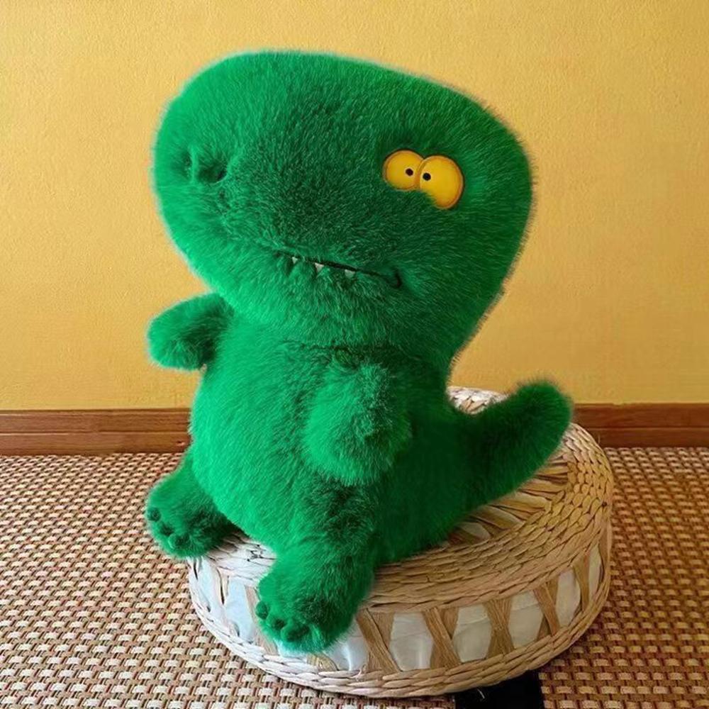 26CM Cute Little Green Dinosaur Plush Toy Short Hair Soft Funny Four Eyes Dinosaur Baby To Children's Birthday Christmas Gift