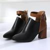 Women's Boots Fashion Black High Heel Pointed Toe Women Ankle Boots Designer Back Zip Leather Shoes Plus Size Women Casual Shoes