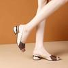 Spring and Summer Footwear Plus Size Color Matching Fishmouth Thick Heel Sandals Low Heel Women's Shoes