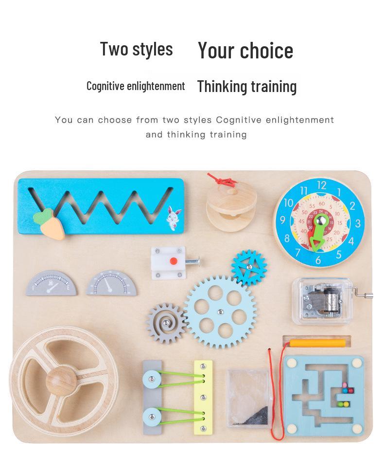 Montessori Baby Busy Box: Wooden Fine Motor Skill Toys for 1-3 Years