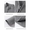 Women's Slimming Double Zipper Knitted Jacket with Stand Collar - Versatile Long Sleeve Cardigan for Spring and Autumn.