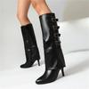 Women's High-heeled Boots Autumn and Winter New European and American Style Pointy Skinny Heel Plus Size Martin Boots