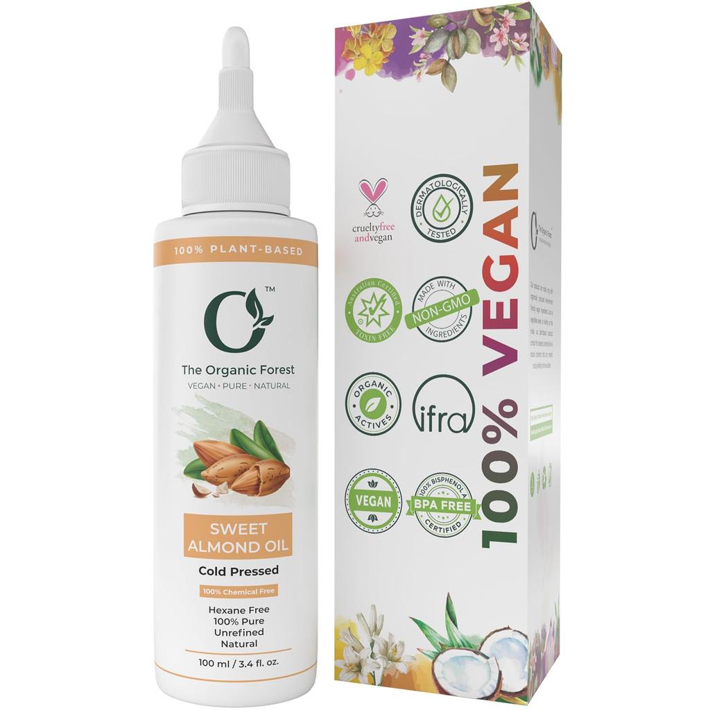 Sweet Almond Oil for Hair, Skin & Massage - 100% Pure,