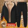 Men's Autumn/Winter Hooded Zipper Sweatshirt Set, Thick Plus Velvet, Trendy Large Sizes.