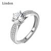 Lindon Classic Copper Alloy Zircon Ring Ladies Jewelry Wedding Promise Party Gift