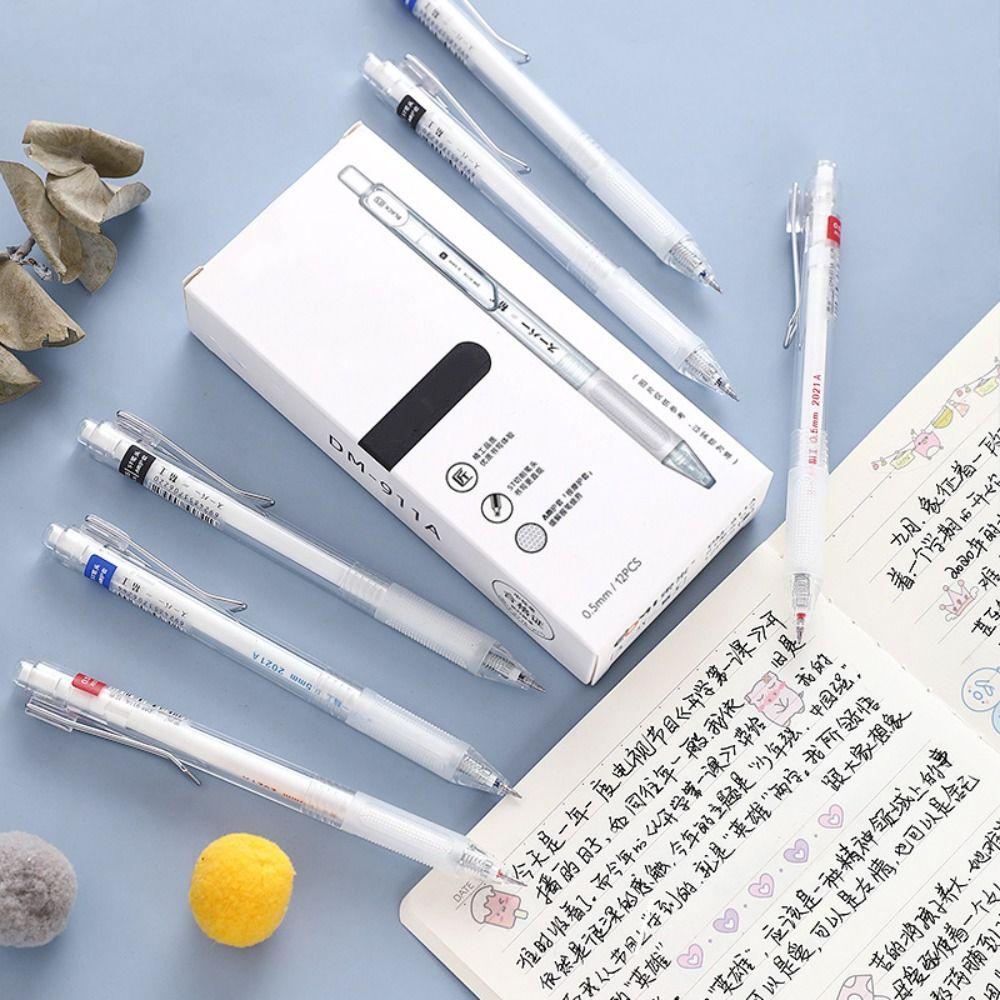 0.5MM ST Tip Neutral Pen Black/Red/Blue Ink Ballpoint Pen Transparent Writing Tools Student