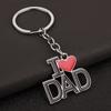 Letters I Love Mom&Dad&Papa&Mama Heart-Shaped Keychain Personality Unisex Metal Key Chain Parent Gift Jewelry Sets