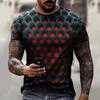 Men's T Shirt 3D Print Optical Illusion Plus Size Short Sleeve Casual Tops Polyester Fashion Streetwear Exaggerated Cool Round Neck