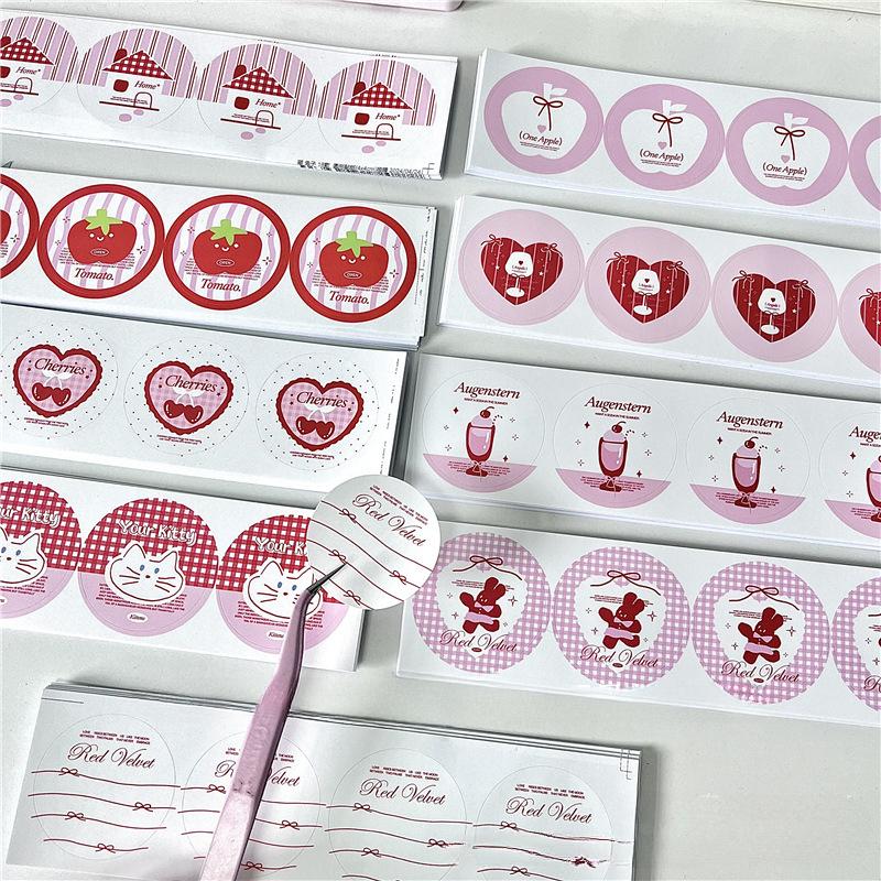 36Pcs Korean INS Ballet Ribbon Bow Round Sealing Sticker Girl 3-inch Photo Card Packing Paper Bag Gift Paper Box DIY Decor Label