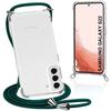 Transparent Soft Case with Night Green Cord Necklace for Samsung Galaxy S22 (6.1 ")