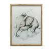 Poster Sleepy Elephant On Cloud Poster Sleepy Elephant On Cloud, 50X70 Cm, Dark Brown Wooden Frame, 230 Gsm Matte Paper
