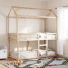 VidaXL Bunk Bed with Roof 90x200 Cm Solid Pine Wood, Bed, Bed Frame, Loft Bed, Bedroom Furniture, Slatted Base, 3282119
