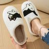 Lucyever House Slippers for Women Cozy Fluffy Cozy Home Cotton Shoes for Ladies Indoor Cute Cat Pattern Winter Slipper Female 45