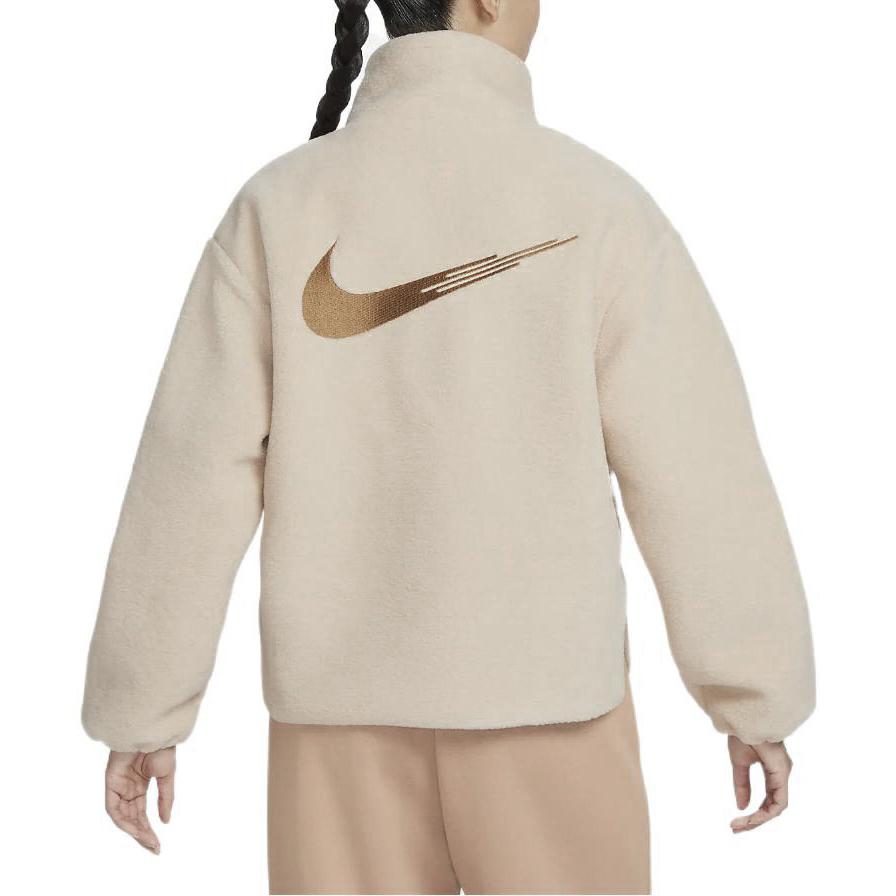 Nike Rabbit Year CNY Series Sportswear Fleece-Lined Woven Stand Collar Zip Jacket Women Jackets Beige White FD4796-126