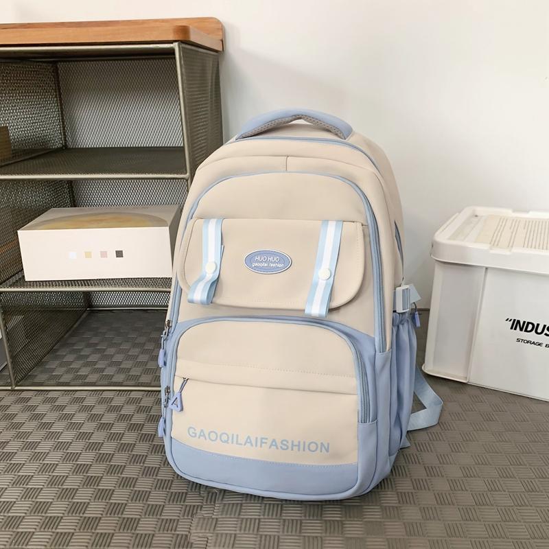 Contrast Color Student Schoolbag Women Large Capacity Backpack Men Computer Backpack