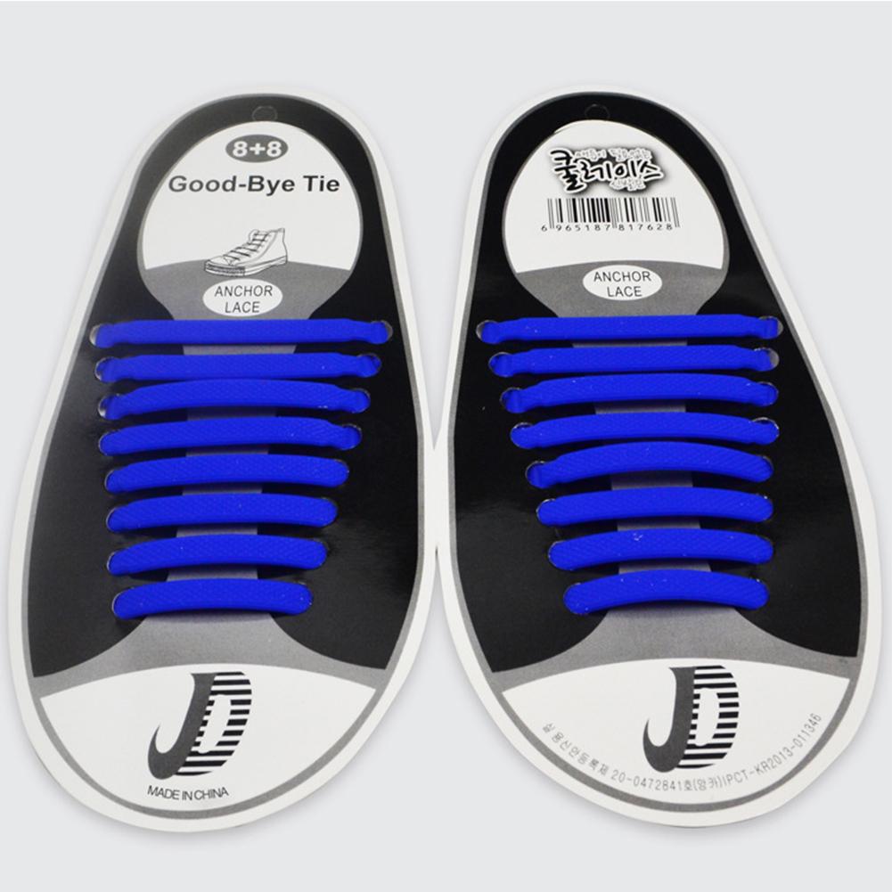 Fashion Sport Shoelaces Elastic Silicone Multicolor Teen Men Boys Girls Women 16pcs/set