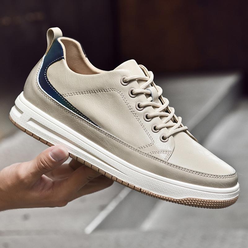 Fashion New Male Casual Sneakers Men Genuine Leather Treking Shoes Fashion Mens Leisure Walk Shoes Classic Retro Style Business Footwear
