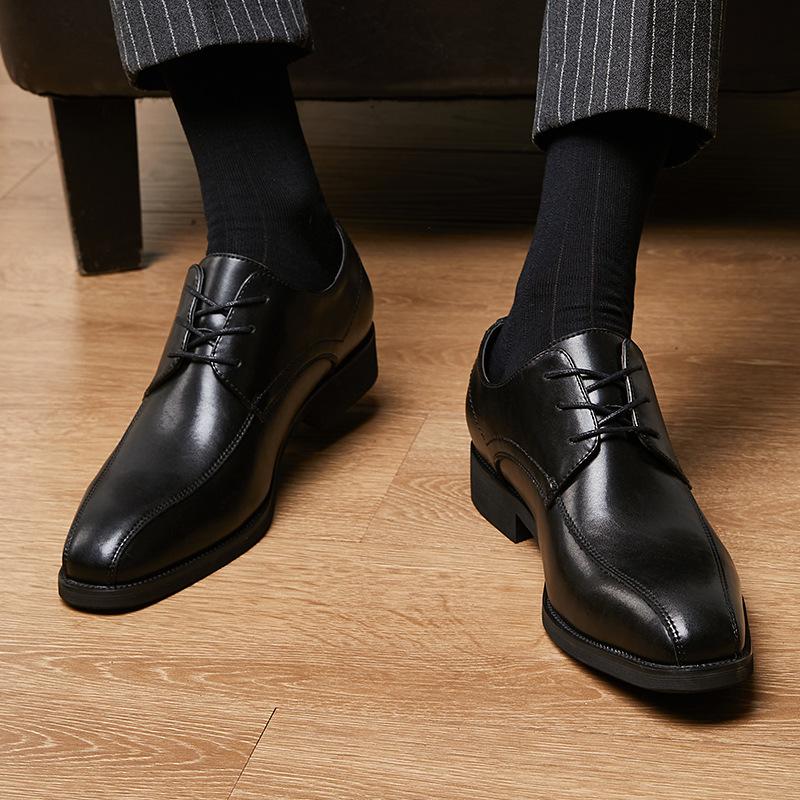 Fashion Mens Formal Derby Shoes Genuine Leather Shoes for Men 2024 Dress Shoes Wedding Shoes Business Casual Lace Up Leather Shoes