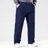 Fashion Plus Size Men's Jeans - Loose Straight-Leg Trousers High-Waisted, High-Stretch Long Trousers Blue Trousers