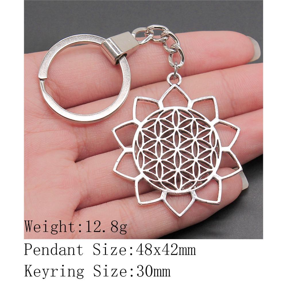 Valentine's Day Car Key Ring The Flower Of Life Keychains Backpack Key Chain For Car