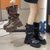 Retro Muffin Maillard Boots Fashionable Brown Versatile Thick-soled Heightening Martin Boots Women's 2025 Spring New Models