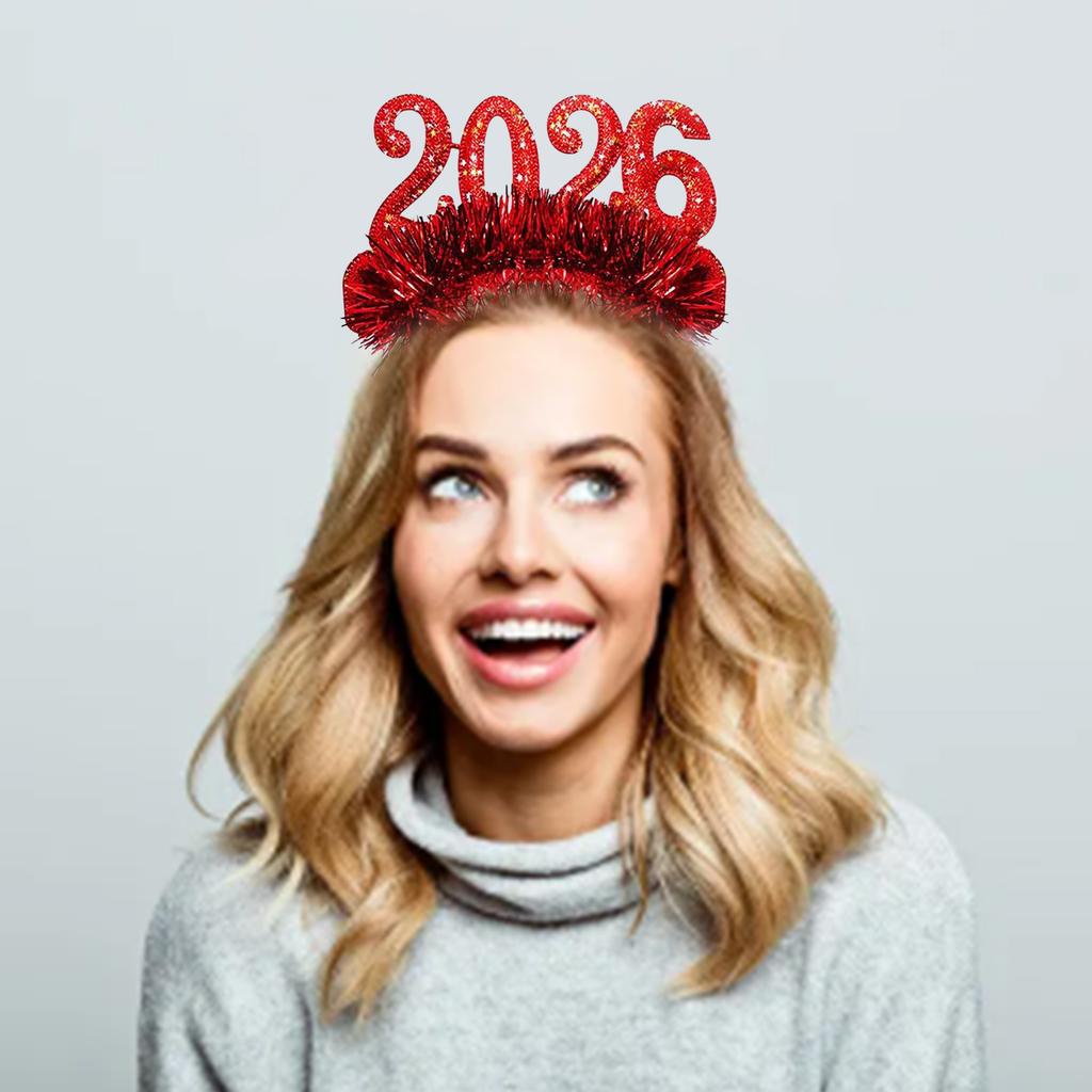 Glittering 2026 New Year Headband With Festive Number Decors For Adults Kids Holiday Parties Christmas Celebrations