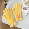 New Solid Color Gloves For Women In Winter Versatile For Students Cute Five Finger Knitted Knitted Couple Touchscreen Cute Warm Cycling