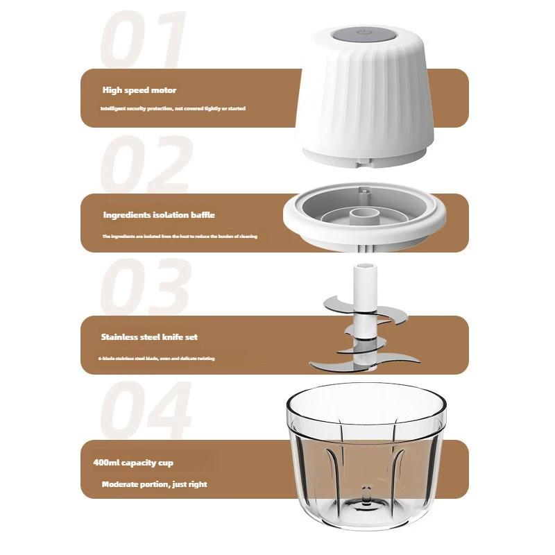 Electric Garlic Beater Kitchen Cross-border Garlic Beater Garlic Beater Automatic Complementary Food Meat Grinder