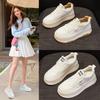 Leather Mesh White Shoes Women's 2025 Summer New Versatile Lightweight Inner Height Increase Women's Shoes Breathable Casual Shoes Board Shoes