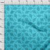 oneOone Cotton Cambric Turquoise Blue Fabric Asian Paisley Sewing Material Print Fabric By The Yard 42 Inch