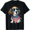 Футболка с изображением бигля с американским флагом «Патриотическая США к 4 июля»