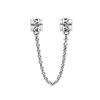 925 Sterling Silver Sparkling Pavé Crown O Tree Safety Chain Charm Bead Fit OriginalNew Bracelet DIY Women Jewelry Gift