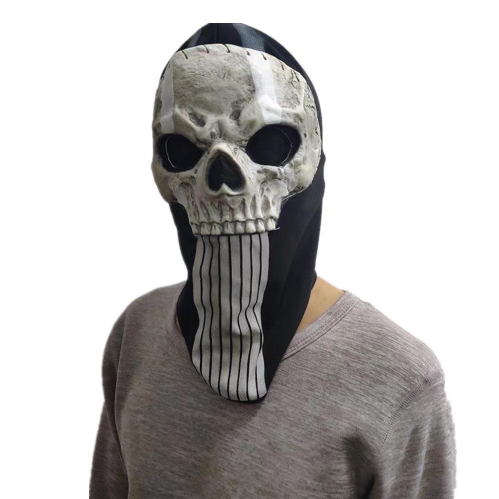 Call of Duty Warzone Ghost Skull Face Mask - Black Cloth Head Cover