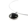 [I5377] - Cable Necklace 'Arwen' Black Silver - 42 Cm 2 Mm