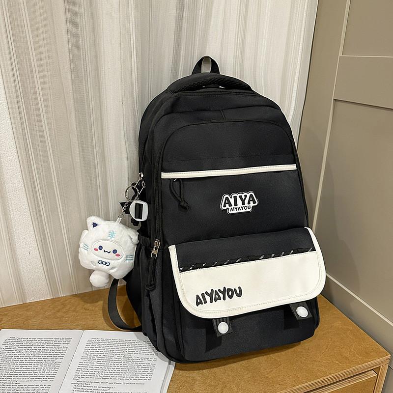 School Letter Girls Backpack Large Capacity Casual Travel Bag For Use Daily