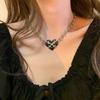 Trendy Hip-Hop Heart Necklace: Sweet & Cool Clavicle Chain for Women.