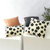 Pillow Black and White Design Pillow Ins Nordic Flower Four-sided Lock Edge Double-sided Plush Cushion Cover