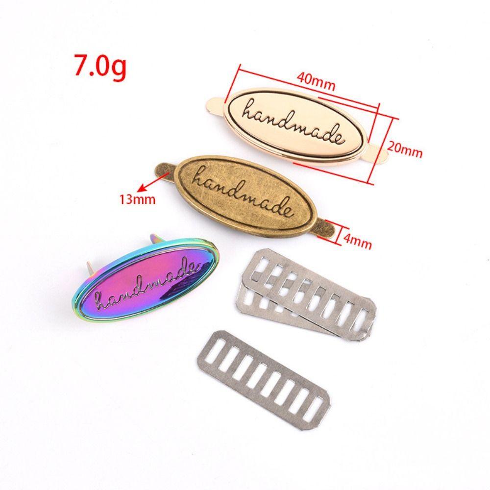 Alloy Oval Shape Alloy Hand Made Tags Signs Oval DIY Bag Label Handmade Tags  For Shoes