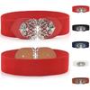 Women Fashion Vintage Wide Elastic Stretch Buckle Waist Belt Waistband