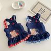 Plaid Pet Clothing, Dog, Cat, Denim Vest, Dress, Cute Spring and Summer Leaseable Clothing