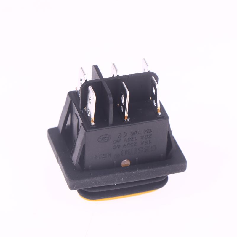 1 Piece T85 6Pin On Off On 12V 220V Red Green Blue Light Kcd4 Heavy Duty 16A 250Vac 30X22Mm Waterproof Rocker Push Switch