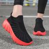 Outdoor Casual Running Shoes Men Slip-On Knitted Socks Sneakers Breathable Lightweight Mesh Lazy Shoes Easy Wear Rubber Outsole