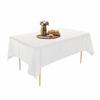 Puricon 12-Count Disposable Plastic Tablecloths, Premium Rectangular Table Covers, 137 X 274cm (57.5 X 100.2 Inches) - White