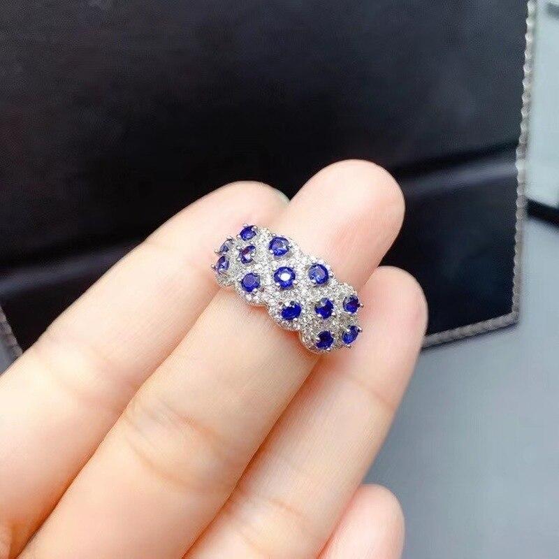 Natural Sapphire Gem Ring S925 Sterling Silver Fine Fashion Charming Jewelry For Womenengagement Rings For Women