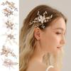 Bridal Jewelry Floral Pearl Handmade Hairpins for Women's Prom Party Wedding Dinner Headdress Hair Accessories Duckbill Clips